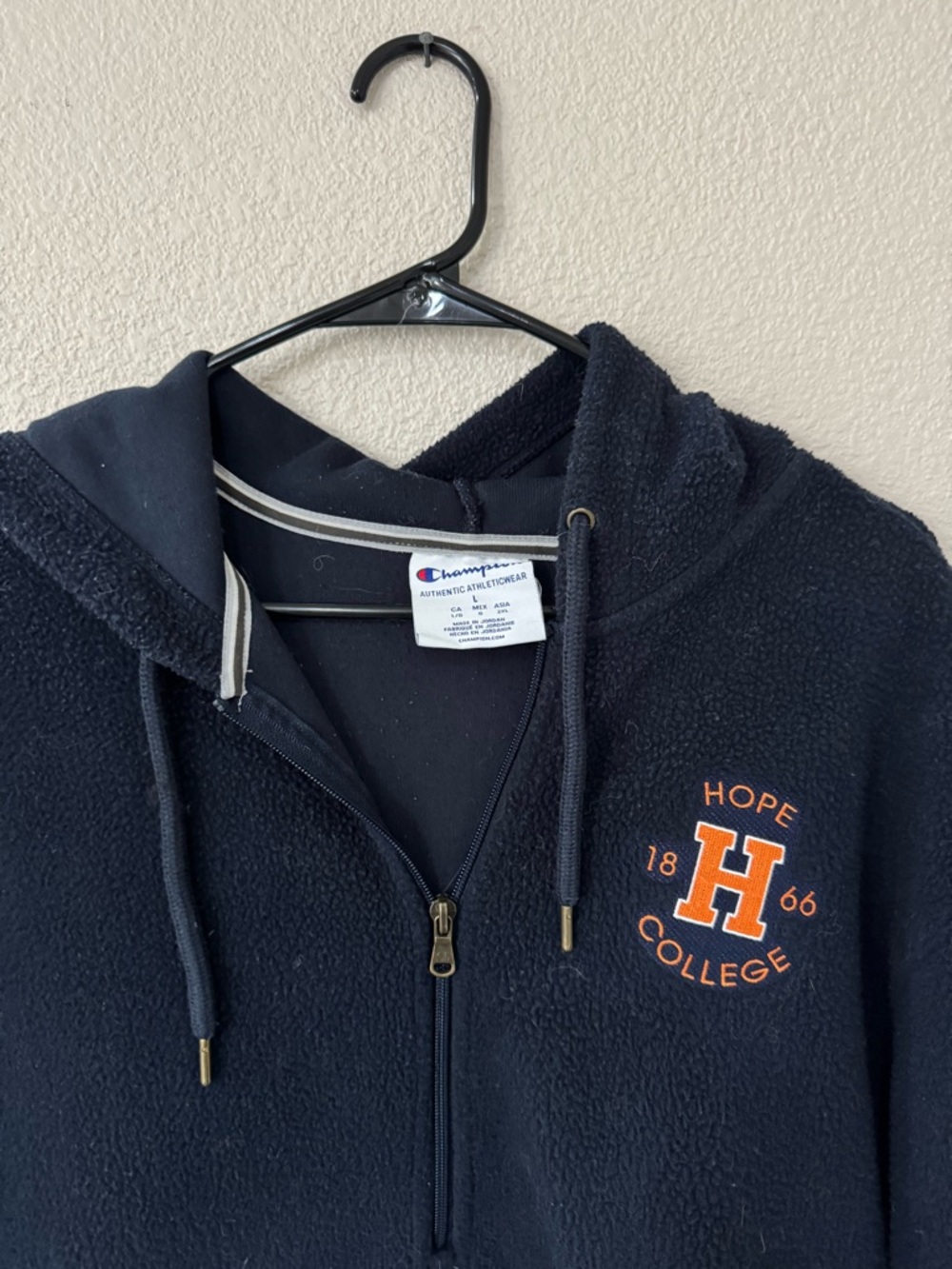 Hope College Women’s Fleece Hoodie Size Large Champion - Picture 2 of 5